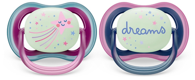 Пустушка ортодонтична Philips AVENT Ultra AirNighttime 6-18м 2 шт SCF376/14 (8720689016643)