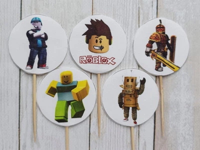 Набір цукрових топерів для торта на мастиці Роблокс Roblox для хлопчика №3 5 шт