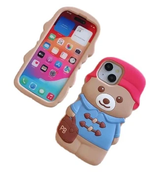 Резиновый 3D чехол Paddington Bear на iPhone 16