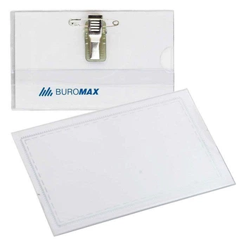 Бейдж горизонтальный на шпильке + клип Buromax 90x55 мм 1 шт (BM.5401)
