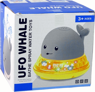 Іграшка для ванни LEAN Toys Кит бризкає водою сірий 15959 (5905679075050)