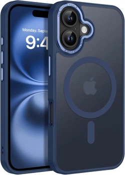 Чохол Wave Premium Matte Insane Guard case with MagSafe (TPU+PC) для Apple iPhone 16 6.1" Midnight Blue