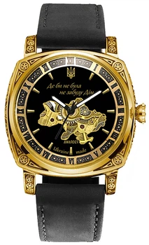 Наручные часы Awarder 021-3D Где бы ни была Gold-Black-Black Leather