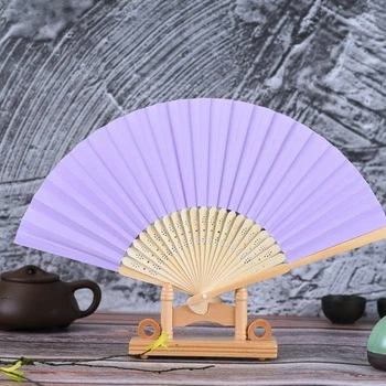 Бамбукове класичне віяло Hand Held Fan Purple