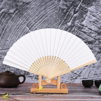 Бамбукове класичне віяло Hand Held Fan White