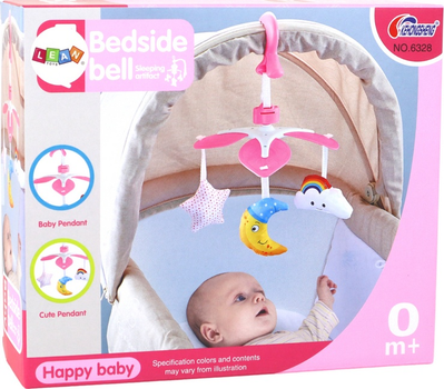 Karuzela do łóżeczka LEAN Toys Niebo Różowa 16235 (5905679077689)