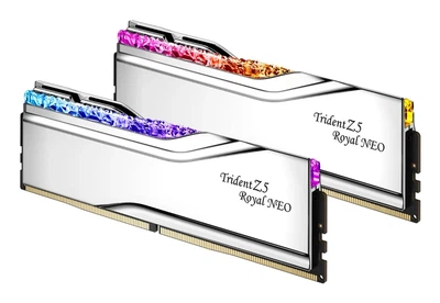 Пам'ять для настільних комп'ютерів G.Skill 32 GB (2x16GB) DDR5 6400 MHz Trident Z5 Royal Neo Silver (F5-6400J3039G16GX2-TR5NS)