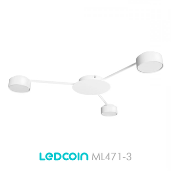 Люстра ML471-3 белая Ledcoin на 3 лампы GX53 (потолочный светильник под сменные LED лампы) Ø630х55мм