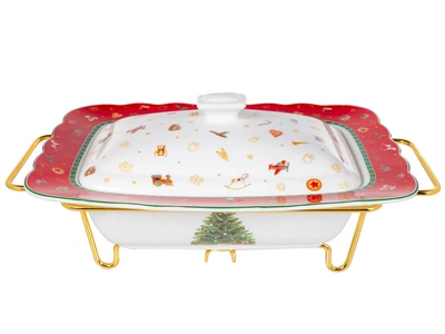 Блюдо мармит с крышкой Lefard Christmas Delight 31х23х13 см 985-210 фарфор