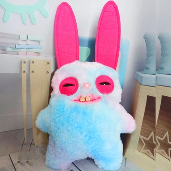 Fuggler (Фуглер) 22 см Радужный Бешенный Кролик мягкая игрушка Fuggler Funny Ugly Monster (арт 14730)