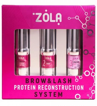 Набор составов Zola Brow&Lash Protein Reconstruction System для ламинирования ресниц и бровей (3*10 мл)