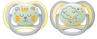 Пустушка ортодонтична Philips AVENT Ultra Air Nighttime 18м+ 2 шт SCF376/01 (8710103982708)