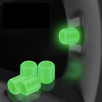 Колпачки на вентиля, фосфорные, светятся в темноте (зелёный)
