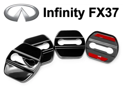 Накладка (заглушка) замка дверей Infinity FX37 (4 двери) Чёрные