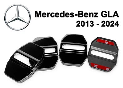 Накладка (заглушка) замка дверей Mercedes-Benz GLA 2013 - 2024 (4 двери) Чёрные