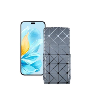 Чохол-флип з екошкіри для телефону Honor 200 Lite 5G Сірий ромб