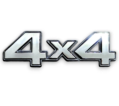 Наклейка "4х4" Avtoaks объемная цельная хром 30х105мм