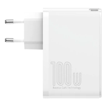 Сетевое зарядное устройство адаптер Baseus GaN2 Pro Quick Charger |2USB/2Type-C, QC/PD, 100W, 5A| Белый