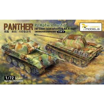 Збірна модель 1/72 Танк Panther Pz.Kpfw. V Ausf G 2в1 (w/Steel Road Wheels & AA Armour) Vespid Models VS720009