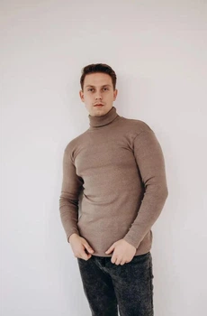 Гольф-водолазка чоловіча UA на флісі M бежевий