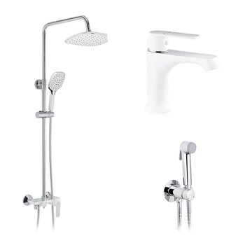 Набор 3 в 1 душова система Kroner Armada-W063 + змішувач Armada-W010 + змішувач Bidet-C082