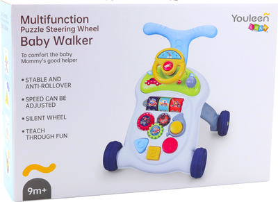 Інтерактивні ходунки-штовхач LEAN Toys з кермом, світлом і звуками 22630 (5905991049791)