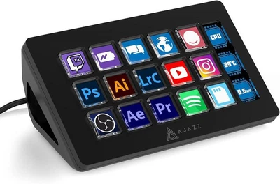 Мини-клавиатура консольная панель AJAZZ AKP153 Stream Controller, Studio Deck, 15 макропрограммируемых клавиш, действия в программах и ПО, таких как OBS, Twitch, YouTube и других, для стриминга, игр, работы с Mac и ПК, черный