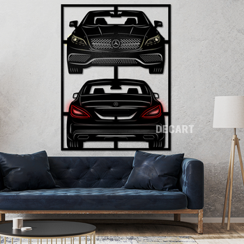 Картина на стену в стиле лофт. Деревянное панно на подарок Decart Mercedes-Benz CLS-Class 2014 120х90 см (без подсветки)