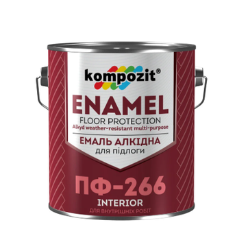 Эмаль для пола ПФ-266 красно-коричневая Kompozit 2,8 кг