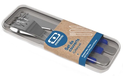 Набір столових приборів туристичних Monbento Slim Box, блакитний (3760367952806)