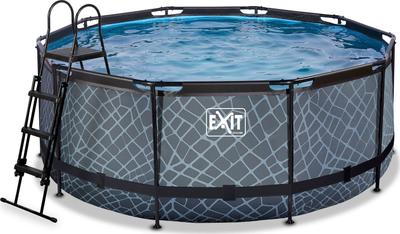 Басейн каркасний Exit Stone Pool з фільтрувальною помпою 360  × 122 см Сірий (8720088261958)