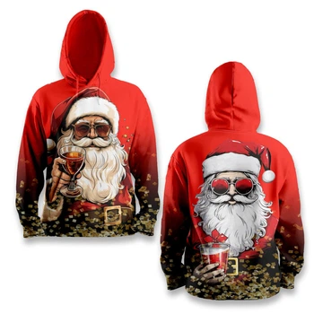 Худі спортивне з 3D принтом Santa Party Vibes 31505 L