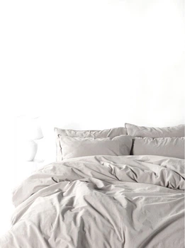 Постільна білизна Limasso Stonewashed Ranforse полуторний Natural Krem