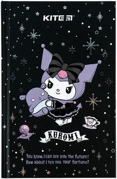 Книга записна Kite Kuromi тверда обкладинка А6 клітинка 80 аркушів (HK24-199-1)