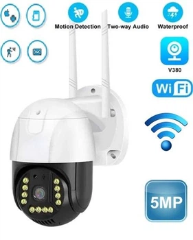 WiFi IP камера відеоспостереження V380 P2Q10 5МП Full HD 1080P, водонепроникна камера відеоспостереження IR, нічне бачення, P2P
