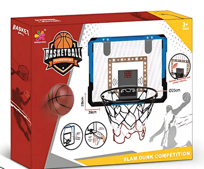 Баскетбольное кольцо с сеткой и табло (щитом). basketball net