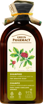 Шампунь Green Pharmacy для чувствительной кожи головы Женьшень и масло марокканской мяты 350 мл (4823015945823)
