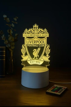 3D LED-нічник ФК «LIVERPOOL» з RGB-підсвіткою . Ліверпуль нічник