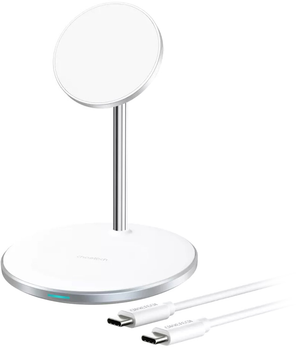 Магнітний бездротовий зарядний пристрій Choetech 2-в-1 для iPhone та AirPods White (T581-F)