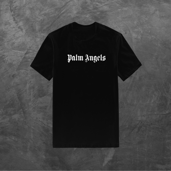 Футболка унісекс з принтом Palm Angels біла базова чорна XS