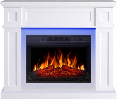 Каминокомплект ArtiFlame Linz с эффектом пламени, LED-подсветкой, обогревом и звуком горения огня Белый