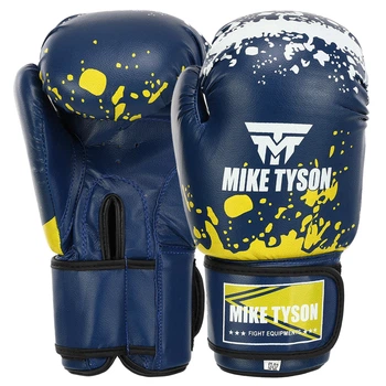 Рукавички боксерські на липучці PVC MIKE TYSON MA-4263 Синій 12 унцій