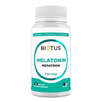 Мелатонін для поліпшення сну BIOTUS Melatonin 3mg 100Caps