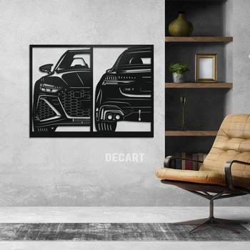 Картина на стену в стиле лофт. Деревянное панно на подарок Decart Audi RS7 120х90 см (без подсветки)