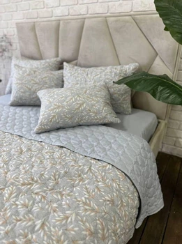 Комплект покрывало Евро 220×240 см с подушками 40×60 см 2шт Серый (Д-mur-cap25-011)