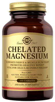 Магній Хелат 400 мг Solgar Chelated Magnesium 100 таб