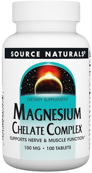 Магній Хелат Source Naturals Magnesium Chelate Complex 100 мг 100 таб