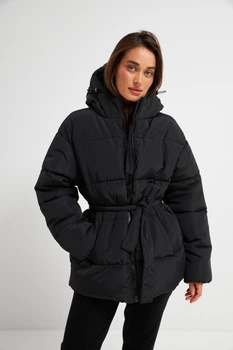Куртка пухан з поясом Wear me M/L Чорний (10_25_183-1_11775)