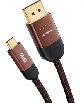 Кабель Zeskit X-Tech Type-C to Displayport v2.1, Displayport to Type-C [VESA Certified] 16K@60Hz, 8K@60Hz, 4K@240Hz 80Gbps 1м (TC-DPX100)