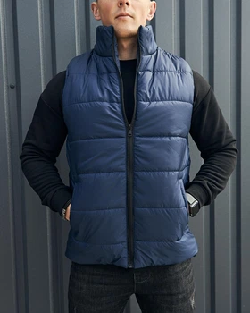 Мужская теплая жилетка синий XL